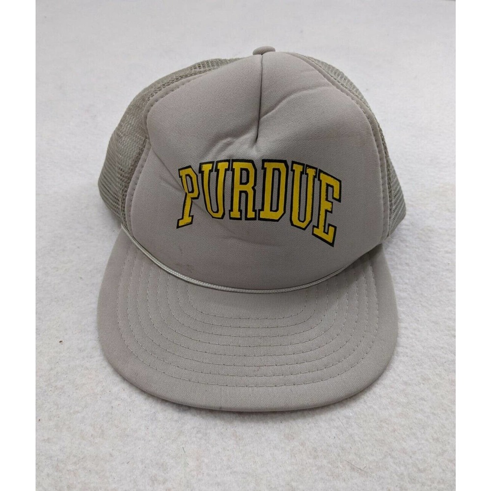 Purdue Boilermakers Snap Back Mesh Trucker Hat Gray Adjustable NCAA College